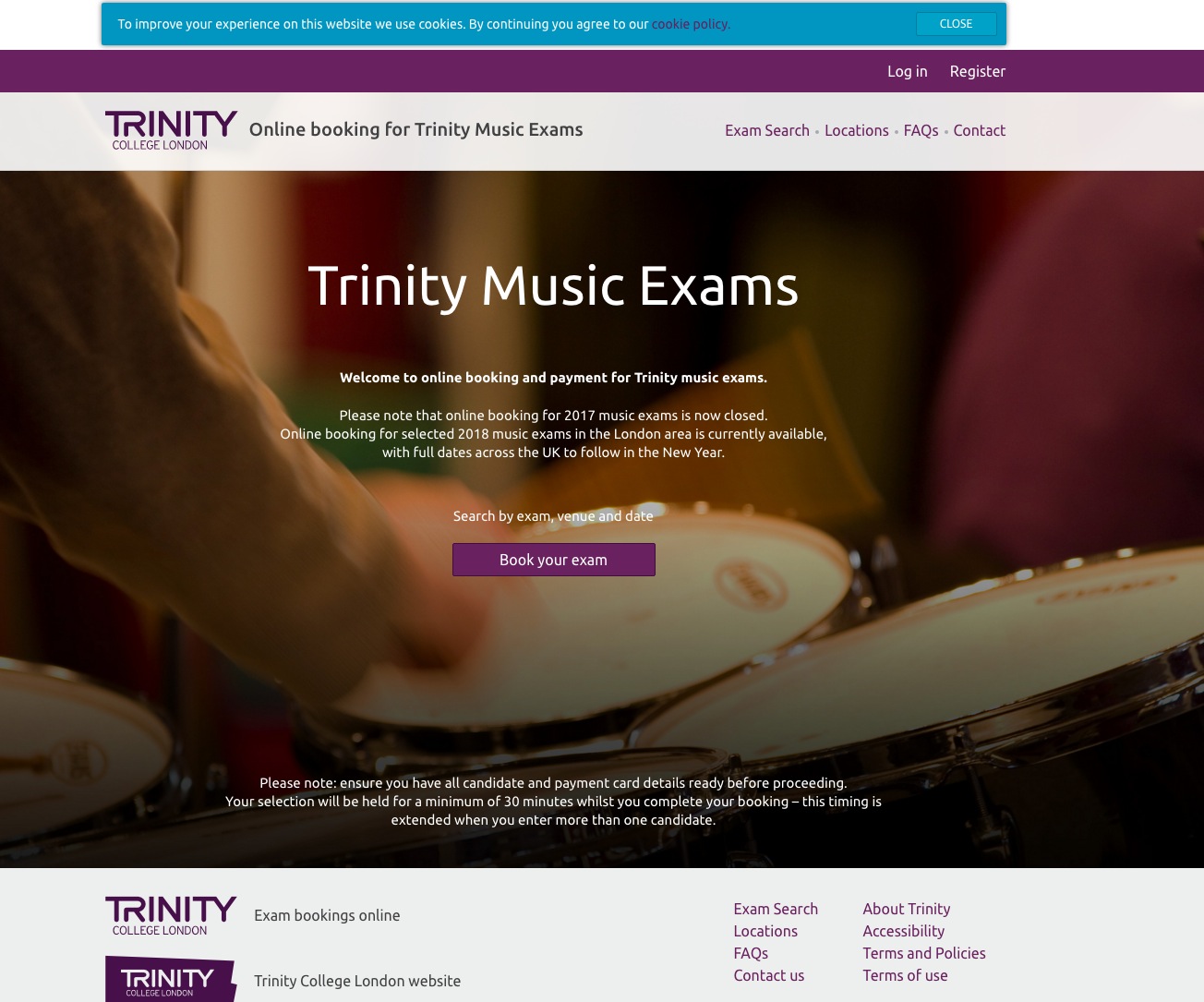 How to use the online entry form for Trinity Music Exams SE22 Piano